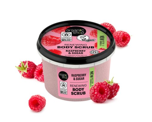 Малиновый крем-скраб для тела Organic Shop