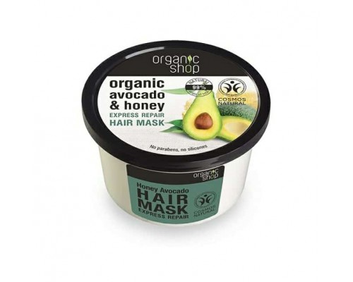 Маска для волос с медом и авокадо Organic Shop
